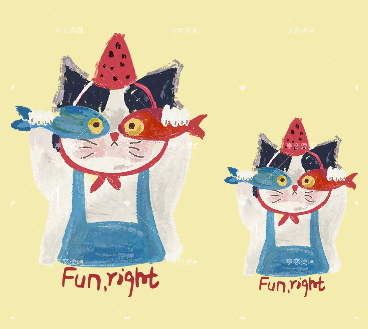 Cut Cat Iron On DTF Transfer, Full Color Print