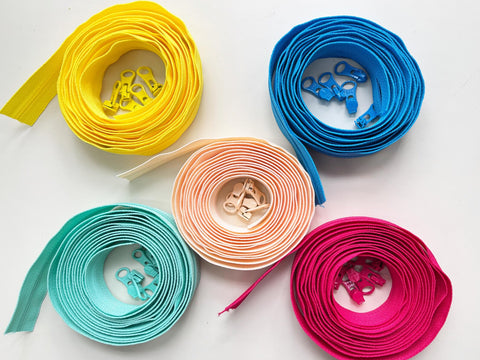 YKK #3 Coil Zippers kit, 3 yds & 8 pulls