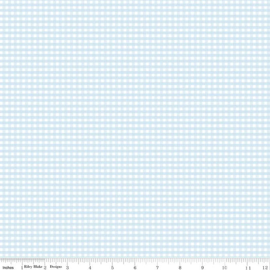 White and Blue Gingham Fabric 57'' Wide
