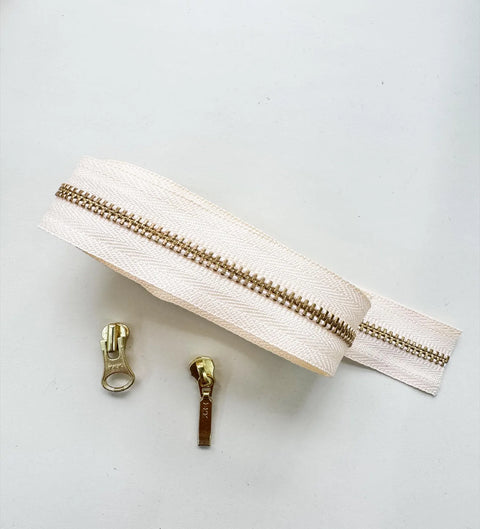 YKK #3 Brass Metal Continuous Zipper, By The Yard