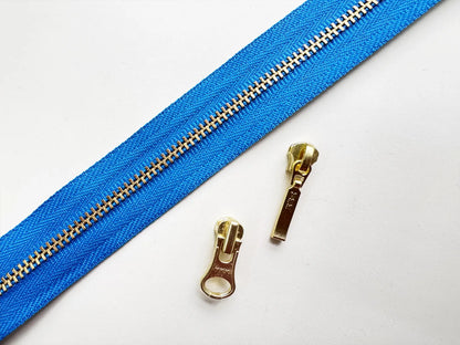 YKK Size 3 Brass Zipper Kit l 1 Yard Chain & 3 Sliders