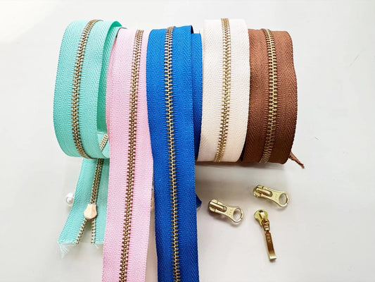 YKK #3 Brass Metal Continuous Zipper, By The Yard