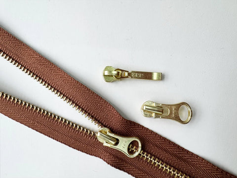 YKK #3 Brass Metal Continuous Zipper, By The Yard