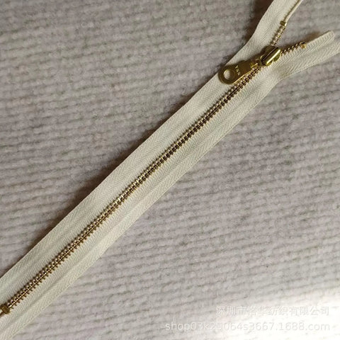 YKK #3 Off White Brass with Donut Pull- 15,18,20,25,30,35cm
