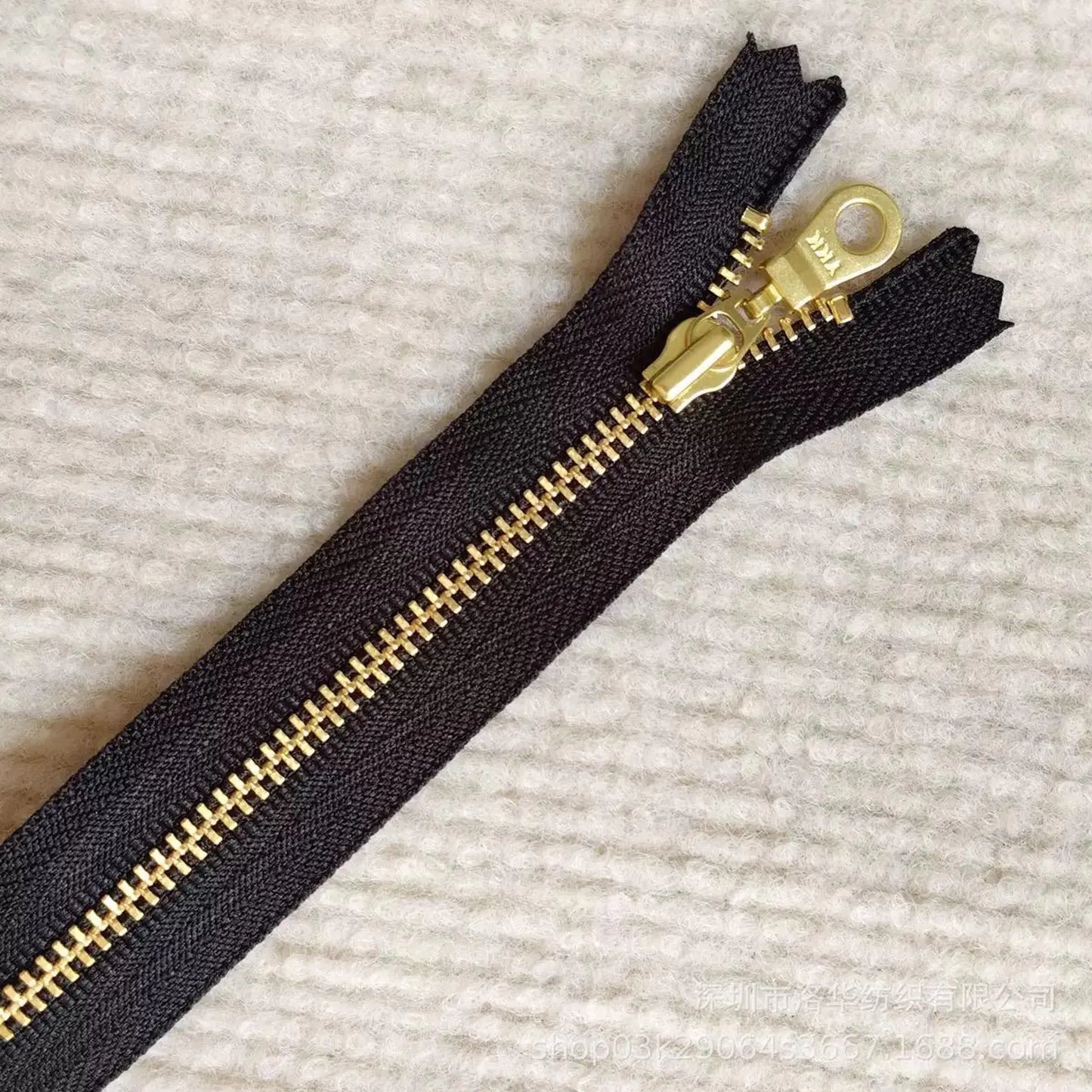 YKK Size 3 Black Brass Zipper l Donut Pull