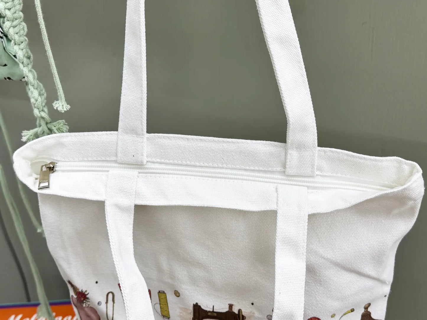Sewing Canvas Zipper Bag - Sewing Tote