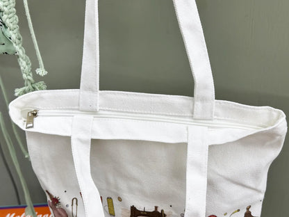 Sewing Canvas Zipper Bag - Sewing Tote
