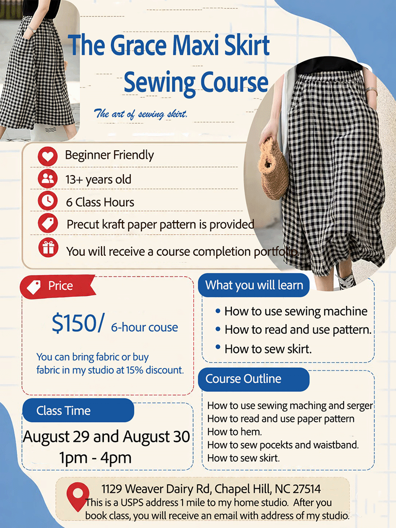 The Grace Maxi Skirt Sewing Course