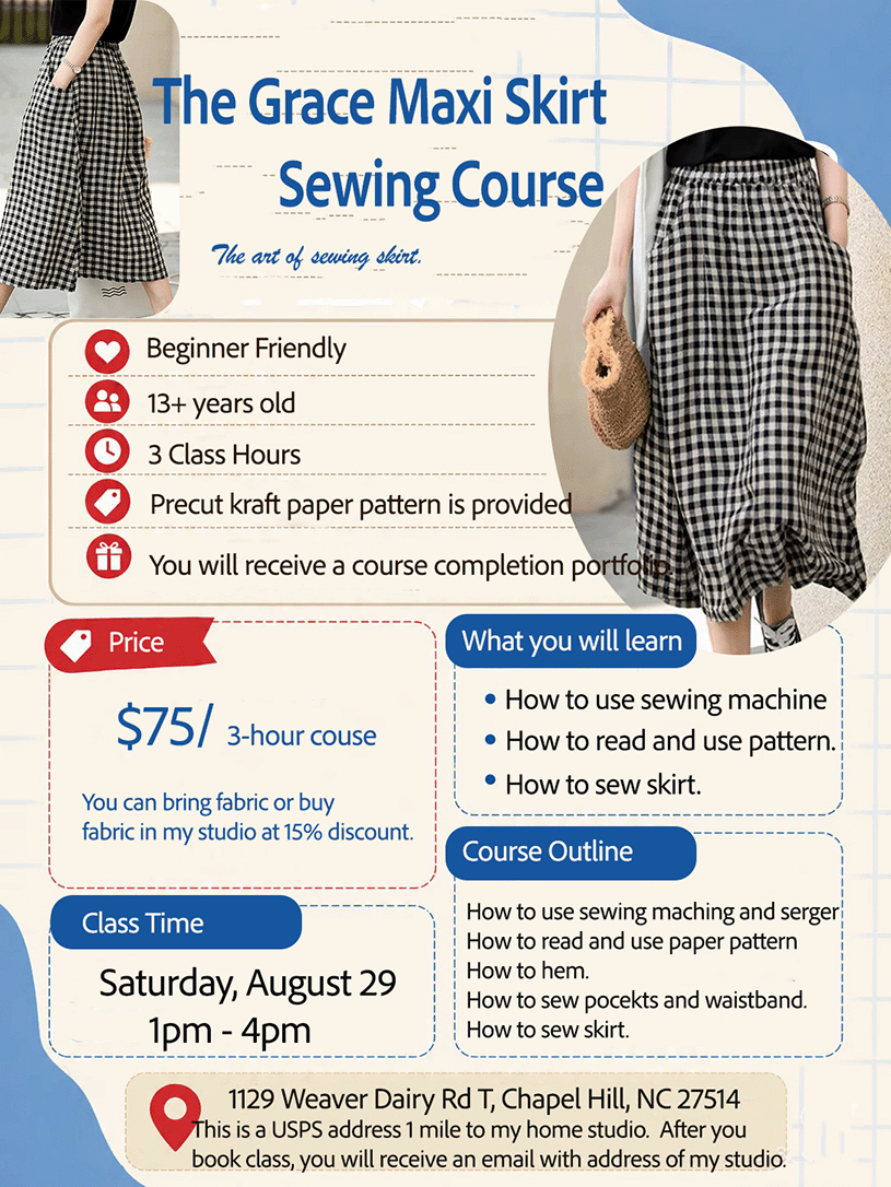 The Grace Maxi Skirt Sewing Course