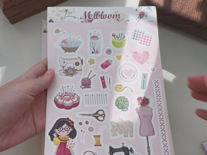 Sewing Sticker Sheet A5 size