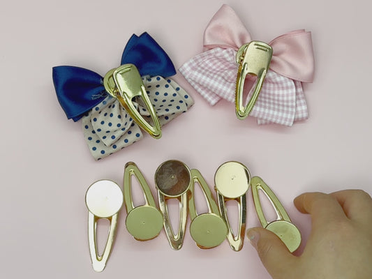 Gold Alligator Hair Clip Base, 6 PCS