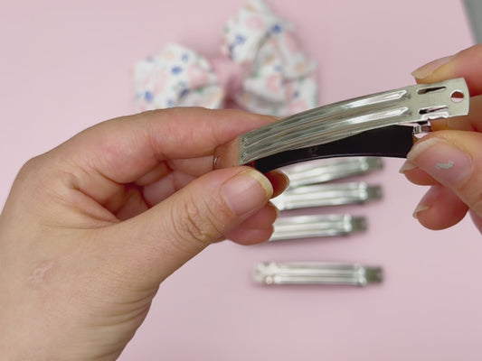 Silver Metal French Barrette Hair Clips, 6 PCS