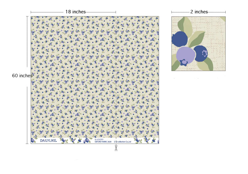 100% Cotton Oxford Blueberry 60" Wide