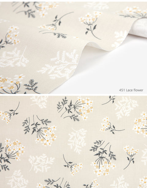 1/2 yard 100% Cotton Oxford Lace Flower 60" Wide